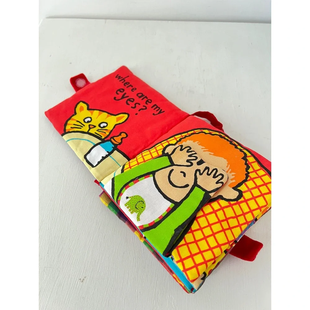 JellyCat Soft Cloth Book Yellow Where Is My Belly Button Sensory Toy
